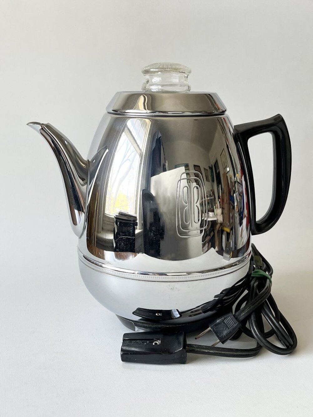Vintage General Electric P410B Percolator 9 Cup Pot Belly Coffee Maker EUC